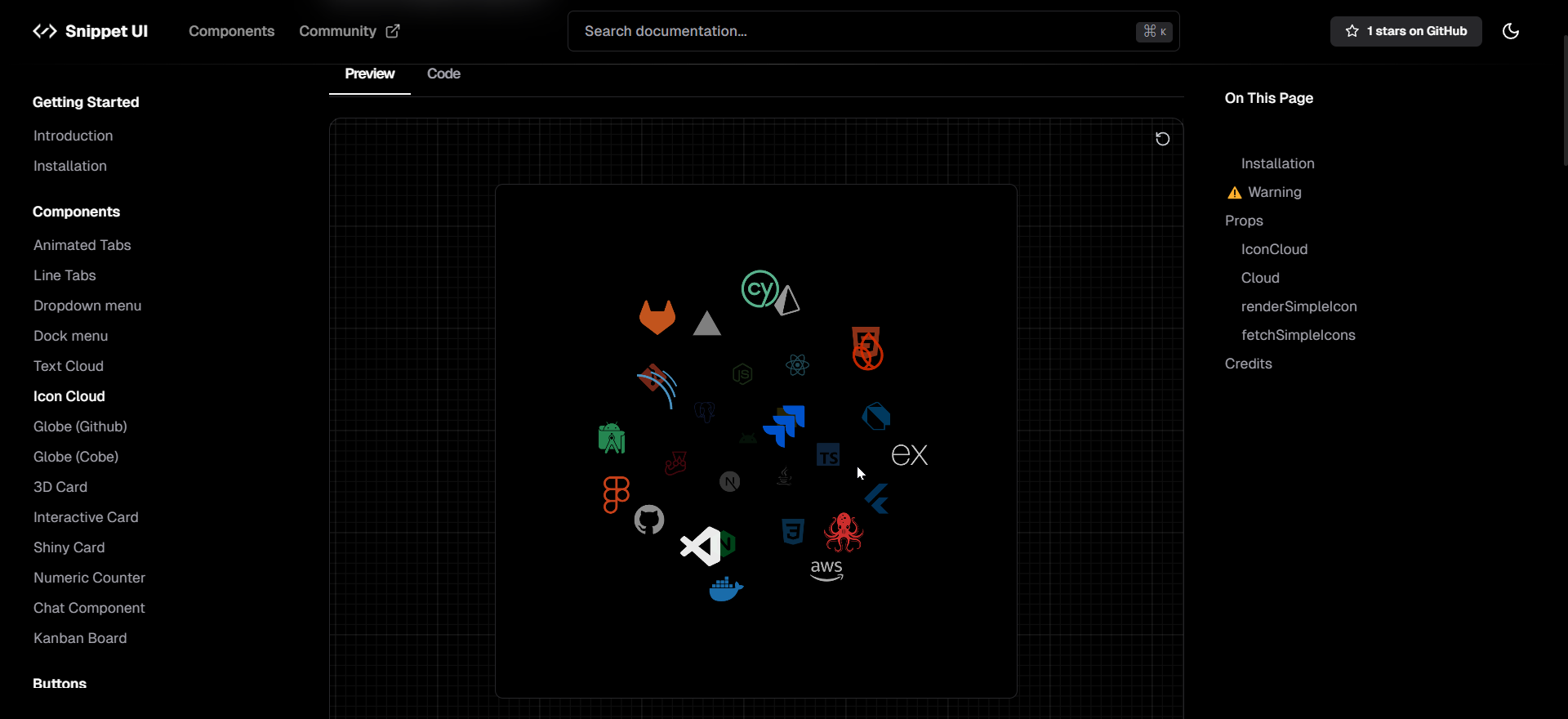 Snippet UI Components